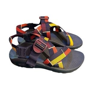 Chaco Mega/Z Cloud Blocboum Red Wide Strap Waterproof Outdoor Sport Sandal Sz 8